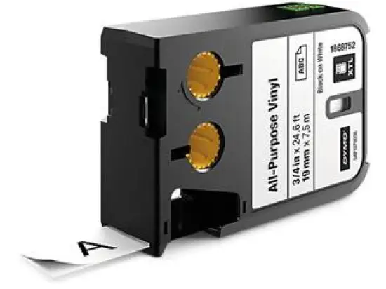 Schriftband-Kassette Dymo 1868752 XTL schwarz auf weiß 19mm/7m für XTL-300/XTL-500 Vinylband