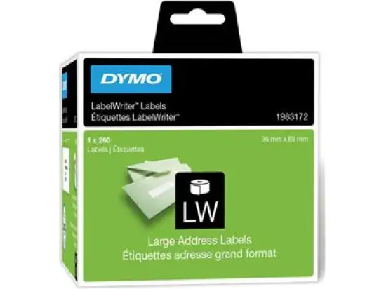 Adressetiketten Dymo 1983172 89 x 36 mm weiß selbstklebend, Rolle 260 Stk