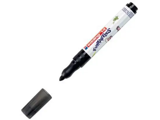 Fasermaler Edding 14 Funtastics 4-14001 3mm, Rundspitze, auswaschbar, schwarz, Pack 10 Stk