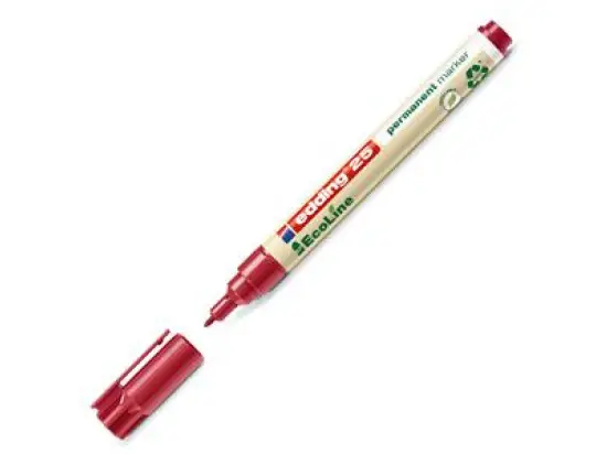 Permanentmarker Edding 25 EcoLine 4-25002 1mm, Rundspitze, rot, Pack 10 Stk