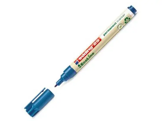Permanentmarker Edding 25 EcoLine 4-25003 1mm, Rundspitze, blau, Pack 10 Stk