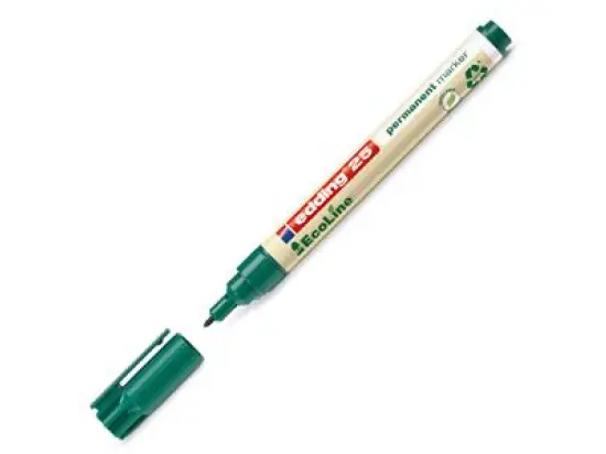 Permanentmarker Edding 25 EcoLine 4-25004 1mm, Rundspitze, grün, Pack 10 Stk