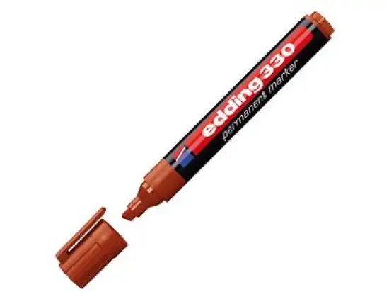 Permanentmarker Edding 330 4-330007 1-5mm, Keilspitze, braun, Pack 10 Stk