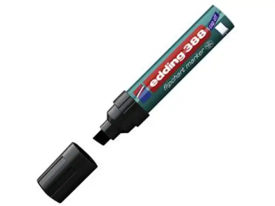 Flipchartmarker Edding 388 4-388001 4-12mm, Keilspitze, schwarz, Pack 10 Stk