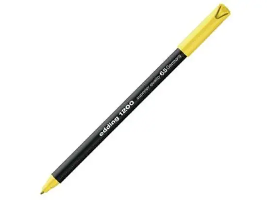 Fasermaler Edding 1200 4-1200065 0,5-1mm, Rundspitze, auswaschbar, neongelb, Pack 10 Stk