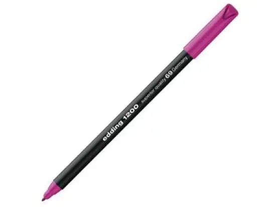 Fasermaler Edding 1200 4-1200069 0,5-1mm, Rundspitze, auswaschbar, neonrosa, Pack 10 Stk