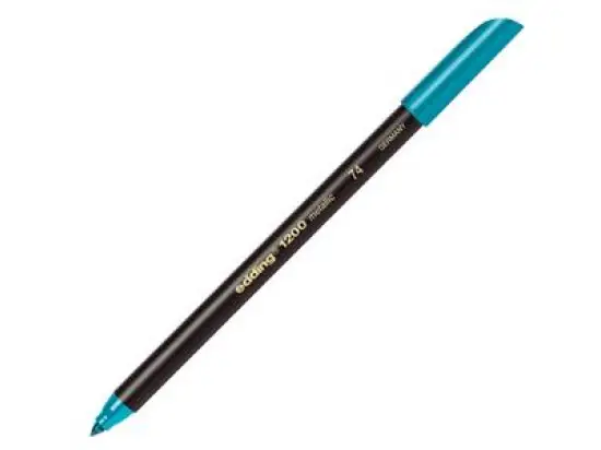 Fasermaler Edding 1200 4-1200074 1-3mm, Rundspitze, auswaschbar, grün-metallic, Pack 10 Stk