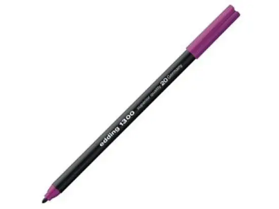 Fasermaler Edding 1300 4-1300020 2mm, Rundspitze, auswaschbar, rotviolett, Pack 5 Stk