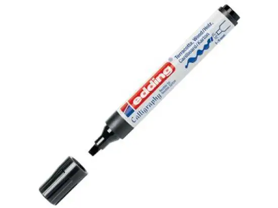Fasermaler Edding 1455 4-1455001 1-5mm, Calligraphy-Spitze, auswaschbar, schwarz, Pack 10 Stk