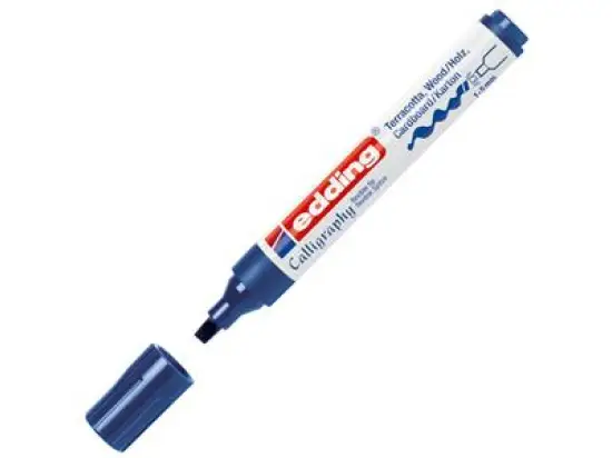 Fasermaler Edding 1455 4-1455017 1-5mm, Calligraphy-Spitze, auswaschbar, stahlblau, Pack 10 Stk