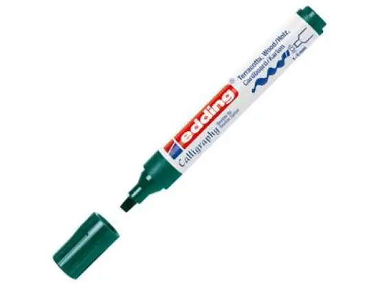 Fasermaler Edding 1455 4-1455025 1-5mm, Calligraphy-Spitze, auswaschbar, flaschengrün, Pack 10 Stk