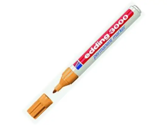 Permanentmarker Edding 3000 4-3000013 1,5-3mm, Rundspitze, ocker, Pack 10 Stk