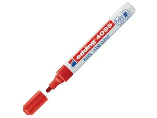 Kreidemarker Edding 4095 4-4095002 2-3mm, Rundspitze, rot, Pack 10 Stk