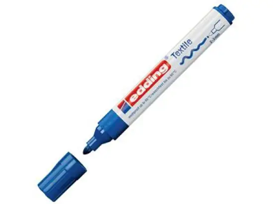 Textilmarker Edding 4500 4-4500003 2-3mm, Rundspitze, blau, Pack 10 Stk