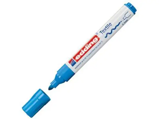 Textilmarker Edding 4500 4-4500010 2-3mm, Rundspitze, hellblau, Pack 10 Stk