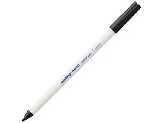 Textilmarker Edding 4600 4-4600001 1mm, Rundspitze, schwarz, Pack 10 Stk