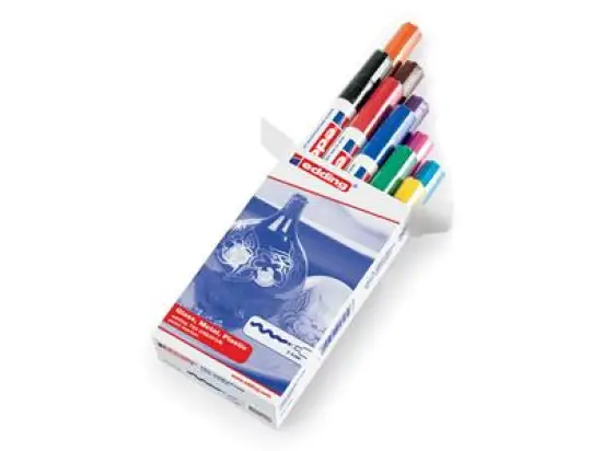 Glanzlack-Marker Edding 750 4-750-9-999 2-4mm, Rundspitze, 10er-Set farbig sortiert