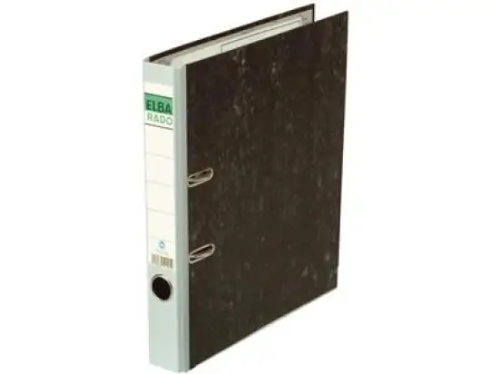 Ordner Elba 100022597 10404FGR Rado A4, 50mm, Pappe/Wolkenmarmor, grauer Rücken
