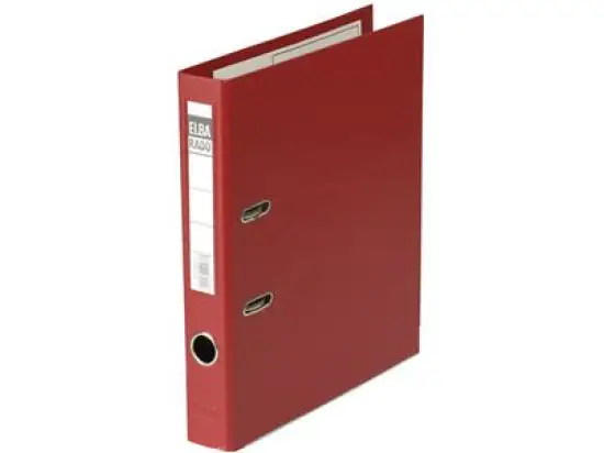 Ordner Elba 100022623 10494RO Rado Plast A4, 50mm, Pappe/PVC-Folie, Wechselfenster, rot