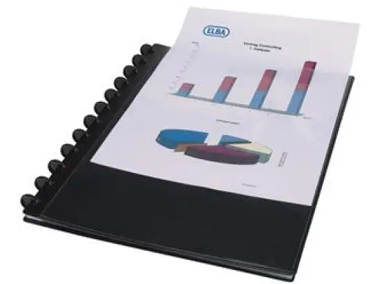 Overheadringmappe Elba 100421115 61430SW image overhead A4 schwarz Vario-Zipp Tasche Vorderdeckel mit 25 Hüllen