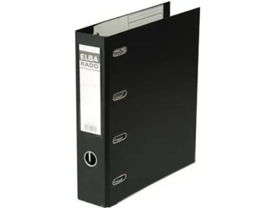 Doppelordner Elba 100551851 10498SW Rado Plast A4 (2 x A5-quer), Pappe/PVC-Folie, Wechselfenster, schwarz