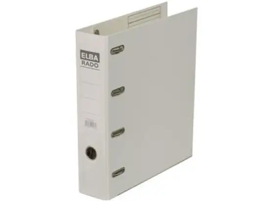 Doppelordner Elba 100551852 10498WE Rado Plast A4 (2 x A5-quer), Pappe/PVC-Folie, Wechselfenster, weiß, Pack 10 Stk