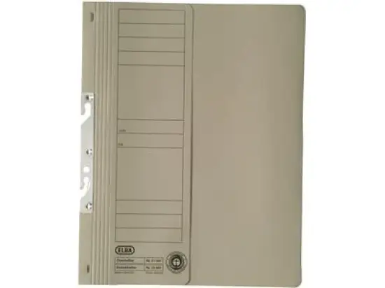 Einhakhefter Elba 100551894 22451GR A4 kaufmännische Heftung 1/2 Deckblatt grau 250g Manilakarton RC, Pack 50 Stk