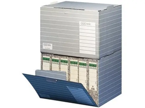 Archivbox Elba 400014215 83426 tric für A4 grau/weiß 455x355x320mm, Pack 10 Stk