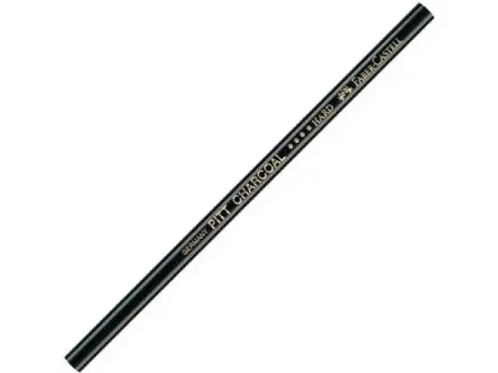 Kohlestift Faber-Castell 117411 Pitt fettfrei schwarz hart, Pack 6 Stk