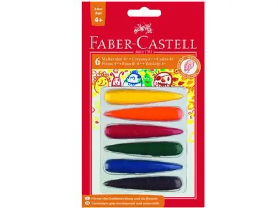 Malkreide Faber-Castell 120404 4+ Finger farbig sortiert, Blister 6 Stk