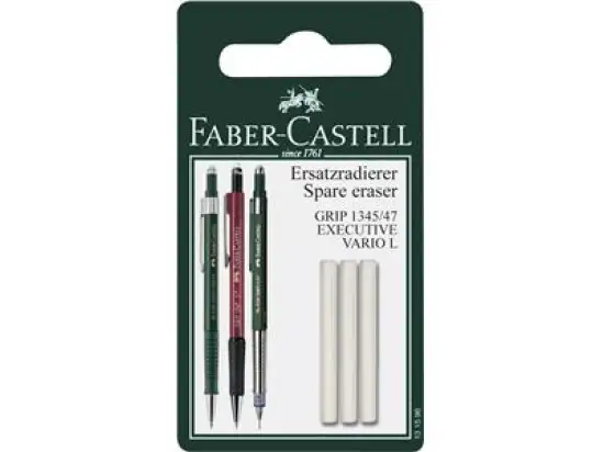 Druckbleistift-Ersatzradierer Faber-Castell 131596 GRIP 1345/1347 BK TK-Fine Vario-L, Pack 5 x Blister je 3 Stk