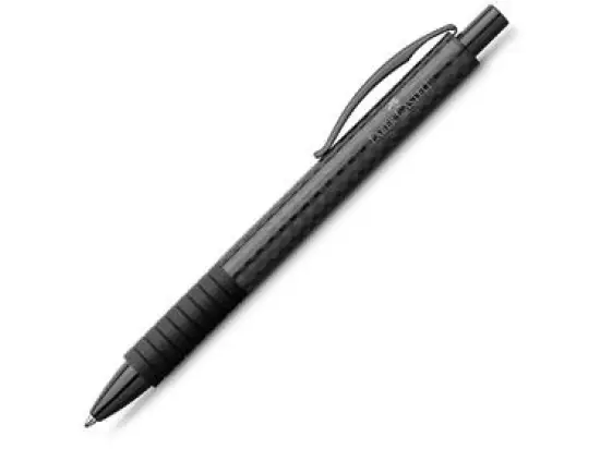 Kugelschreiber Faber-Castell 148888 Basic Black Carbon B, Wechselmine, Druckmechanik, dokumentenecht, schwarz
