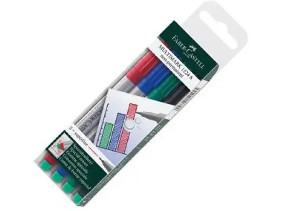 Folienschreiber Faber-Castell 152404 Multimark non-permanent S 4er-Etui
