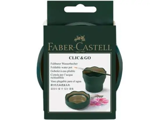 Wasserbecher Faber-Castell 181520 Clic & Go grün/gold, Pack 6 Stk