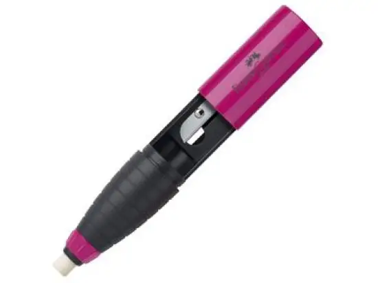 Radierer-Spitzer-Kombination Faber-Castell 184401 brombeer/blau, Pack 12 Stk