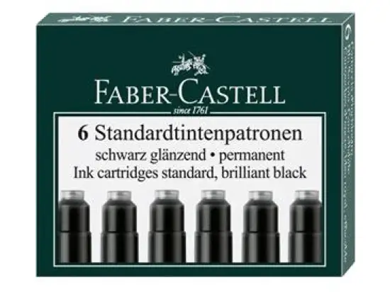 Tintenpatrone Faber-Castell 185507 klein schwarz Standard, Pack 6 Stk