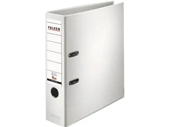 Ordner Falken 09984030 S80 PP-Color A4, 80mm, Pappe/PP-Folie, Wechselfenster, weiß