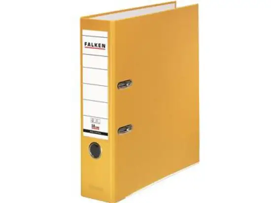 Ordner Falken 09984048 S80 PP-Color A4, 80mm, Pappe/PP-Folie, Wechselfenster, gelb