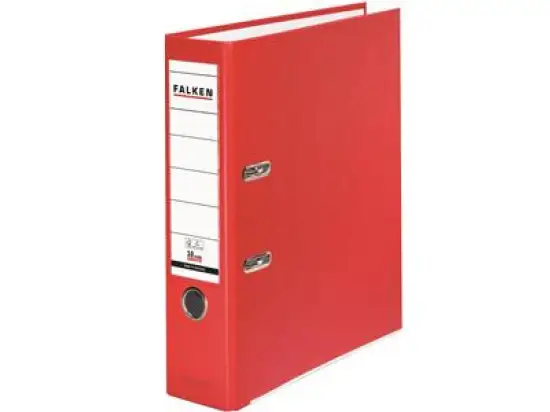 Ordner Falken 09984071 S80 PP-Color A4, 80mm, Pappe/PP-Folie, Wechselfenster, rot