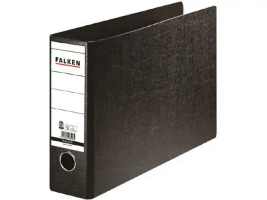 Ordner Falken 11285947 A4-quer, 75mm, Hartpappe, schwarz, Pack 12 Stk
