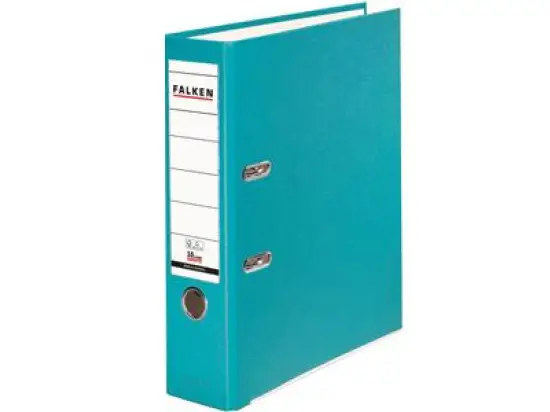 Ordner Falken 11286580 S80 PP-Color A4, 80mm, Pappe/PP-Folie, Wechselfenster, türkis
