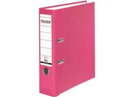 Ordner Falken 11286747 S80 PP-Color A4, 80mm, Pappe/PP-Folie, Wechselfenster, pink