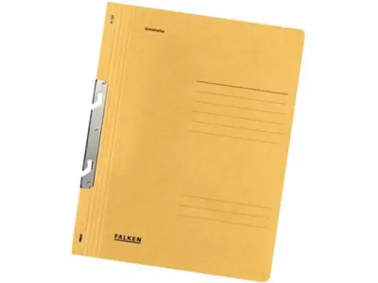 Einhakhefter Falken 80004062 A4 Manila RC-Karton gelb kaufmännische Heftung 1/1 Vorderdeckel Orgadruck