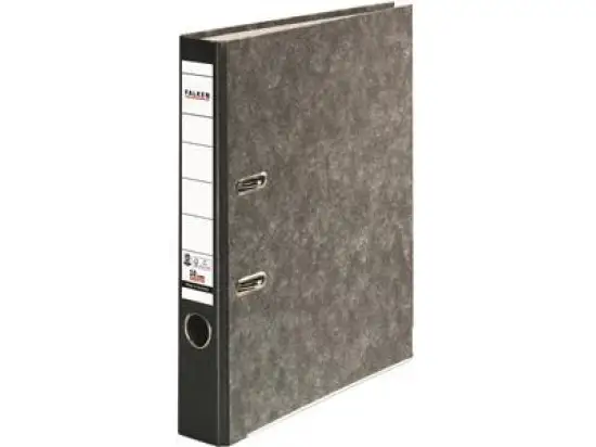 Ordner Falken 80022700 S50 Recycling A4, 50mm, Pappe/Wolkenmarmor, schwarzer Rücken
