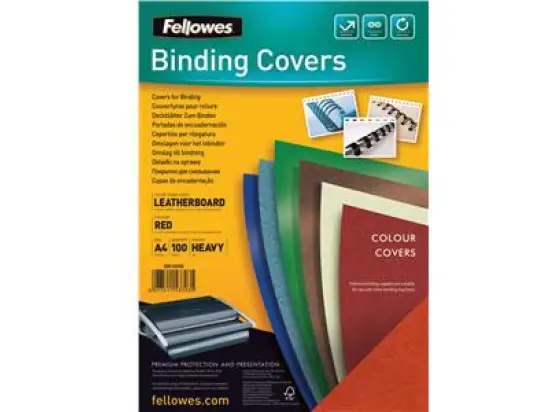 Deckblatt Fellowes 5370305 CRC53703 Lederstruktur A4 rot 250g, Pack 100 Stk