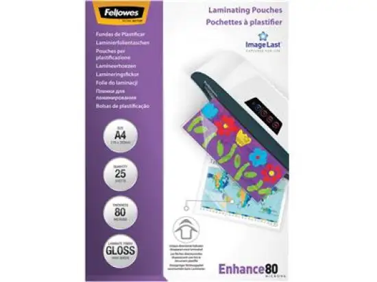 Laminierfolie Fellowes 5396205 CRC53962 A4 80micron, Pack 25 Stk