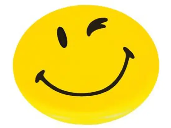 Magnet-Smiley Franken HM40S/4 Motiv "Happy" gelb Ø 40mm, Pack 4 Stk