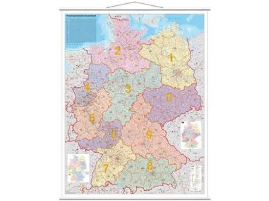 Kartentafel Franken KAM400 PLZ 137x97cm laminiert 1:750.000