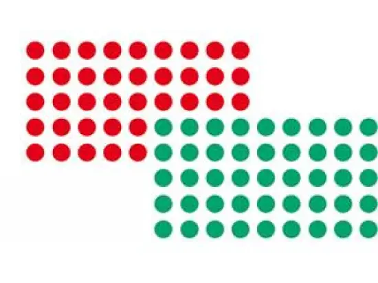 Markierungspunkte Franken UMZP19/12 UMZ P19/12 19mm selbstklebend je 520 Stück in rot und grün, Pack 2 x 520 Stk