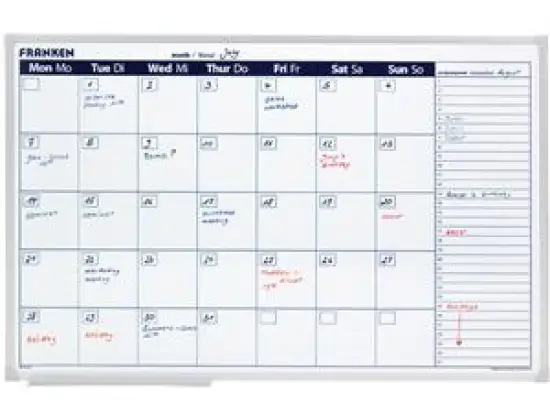 Wochenplaner Franken VO-7 X-tra! Line 60x90cm magnetisch, beschreibbar, Ablagebord